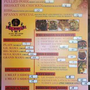 Updated Menu