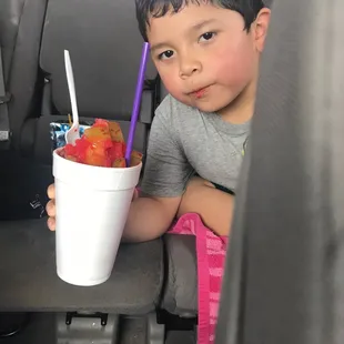 Strawberry Piccadilly snowcone on this hot afternoon