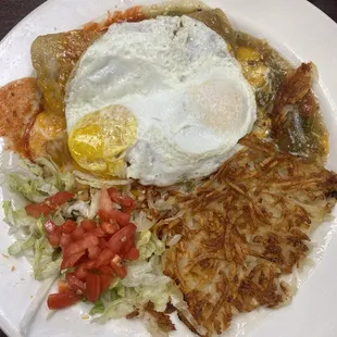 Breakfast enchiladas with carne adovada christmas