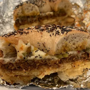 El chorizo on an everything bagel