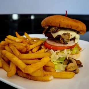 MUSHROOM SWISS BURGER