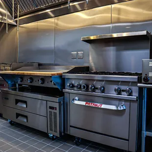 a kitchen with stainless steel appliances