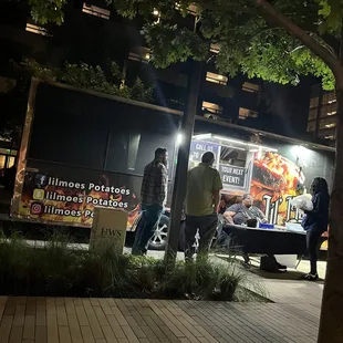 a food truck at night