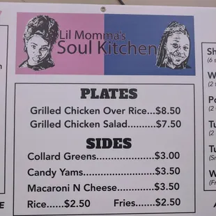Plates menu