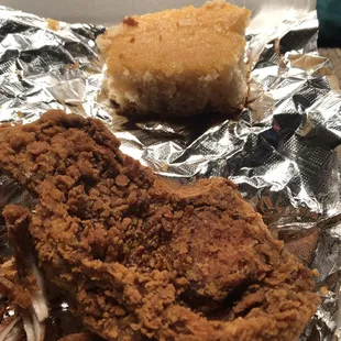 Cornbread and Turkey Chop Dinner (fried)