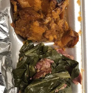 Candied yams and Collard Greens