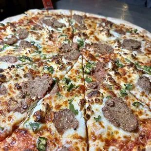 Great Balls of Fire pizza - large size 9 slices