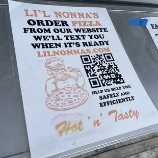 a pizza and qr code
