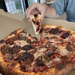 All meat vegan pizza