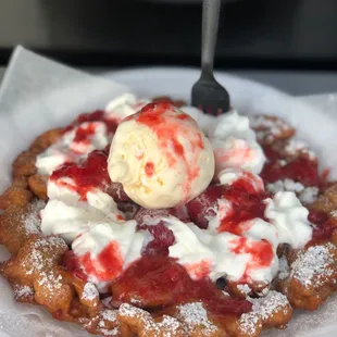 Strawberry Funnel Cake Deluxe