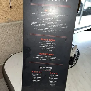 menu