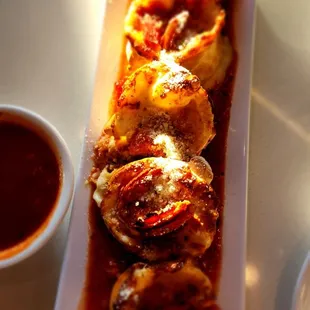 Pepperoni rollatini's with more marinara sauce for dipping