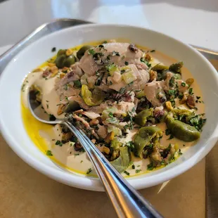 Chicken over Hummus