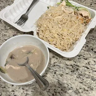 Tom Kah and Pad Thai