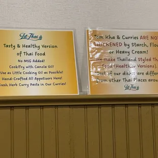 Some of the informational posters around the restaurant.
