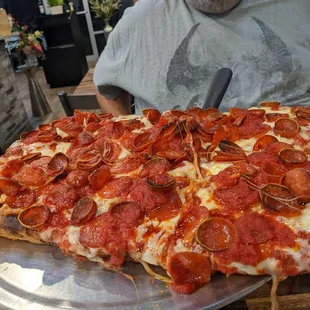 Sicilian with double pepperoni and extra sauce