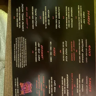 Food menu