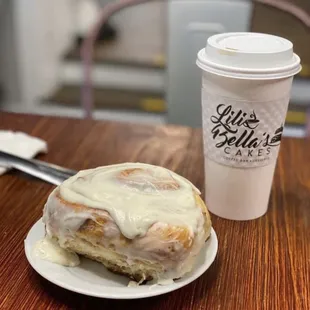 Our famous cinnamon rolls and locally roasted coffee