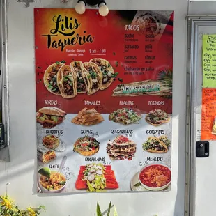 Lunch and dinner menu