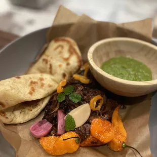 a plate of food on a table