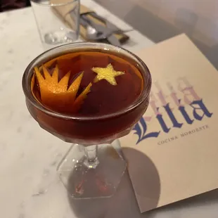 Gin, Compari, Vermouth, Amaro