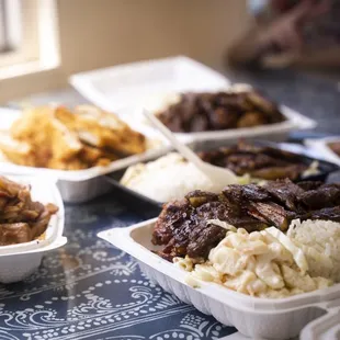 a table full of food