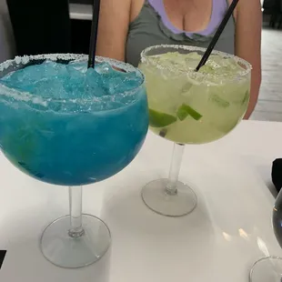 Blue margarita &amp; jalapeño margarita