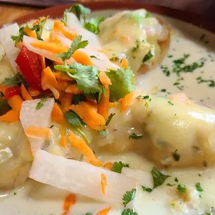 a plate of food on a table