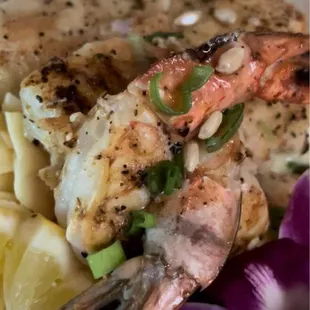 Lemon chicken and shrimp yumm