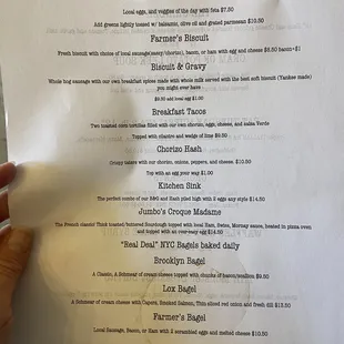 a menu for brunch and sushi
