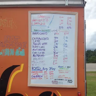 Plenty of variety in this little coffee trailer. They sometimes have food, like croissants.