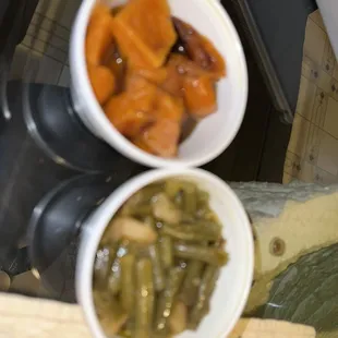 Sweet potatoes and green beans