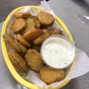 Fried pickles - yum!