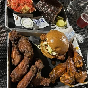 Smoked Chicken Wings Shack Chicken Sandwich Baby Back Ribs Classic Mac and Cheese