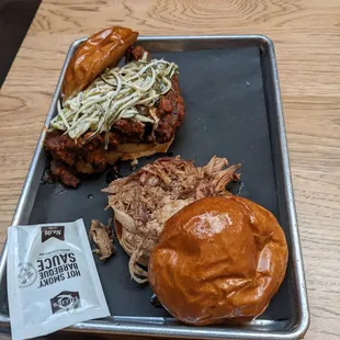 a tray of food on a table