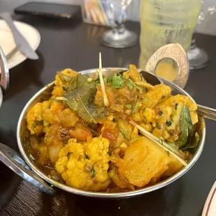 a bowl of food on a table