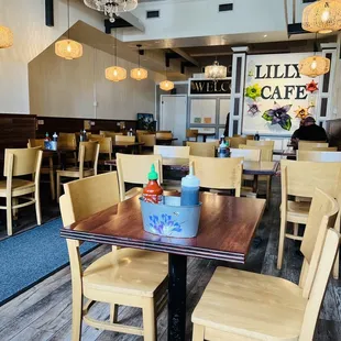 Inside of restaurant. Small.