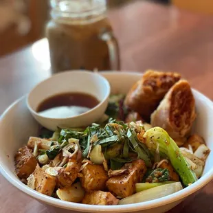 a bowl of food on a table
