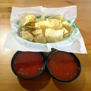 Complimentary Chips (Thin &amp; Crispy) with Two Salsas (Mild &amp; Medium)