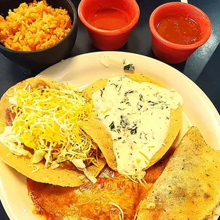 a plate of mexican food