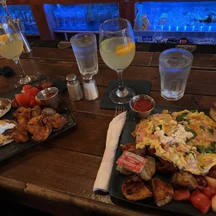Frittata and Braised short rib Benedict...and of course, bottomless Mimosas'.