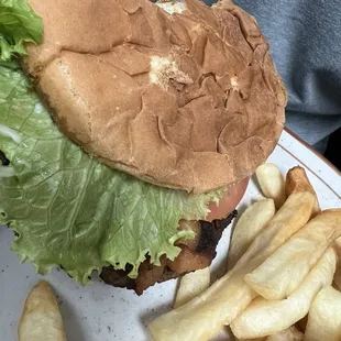 Have eaten bacon, cheeseburger, and fries very good.