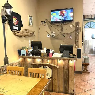 Inside seating with hostess station