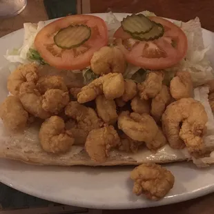 Shrimp po-boy with real French bread