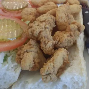 Half oyster and shrimp Po boy!
