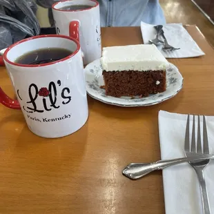 Bourbon Blend coffee &amp; carrot cake....