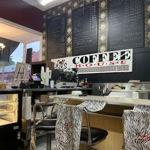 the interior of a coffee shop