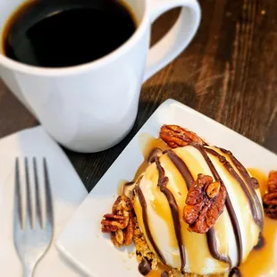 Turtle cheesecake. Also available in plain and berry