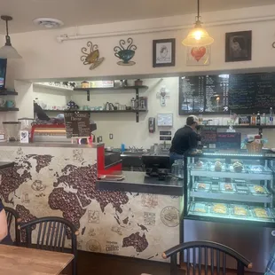 the interior of a coffee shop