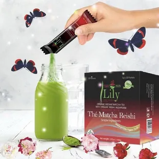 Organic instant matcha packets with reishi mushrooms